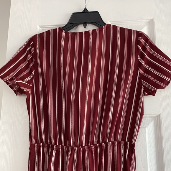 Rokoko burgundy stripe midi dress. Size S - Picture 8 of 9